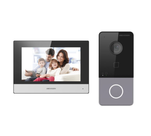 Комплект IP домофона DS-KIS603-P(C) Hikvision DS-KV6113-WPE1 + DS-KH6320-WTE1